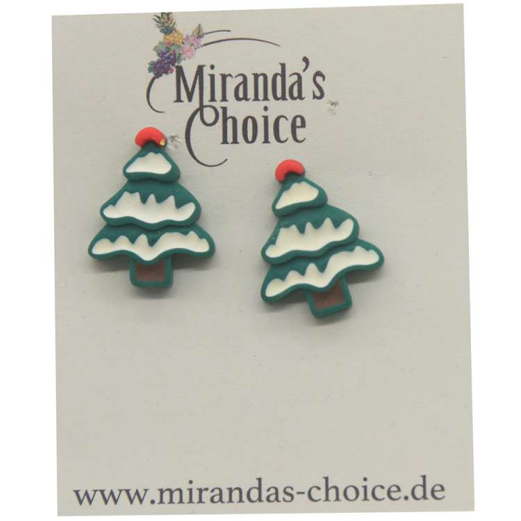 Weihnachtsohrringe mit Christbaum